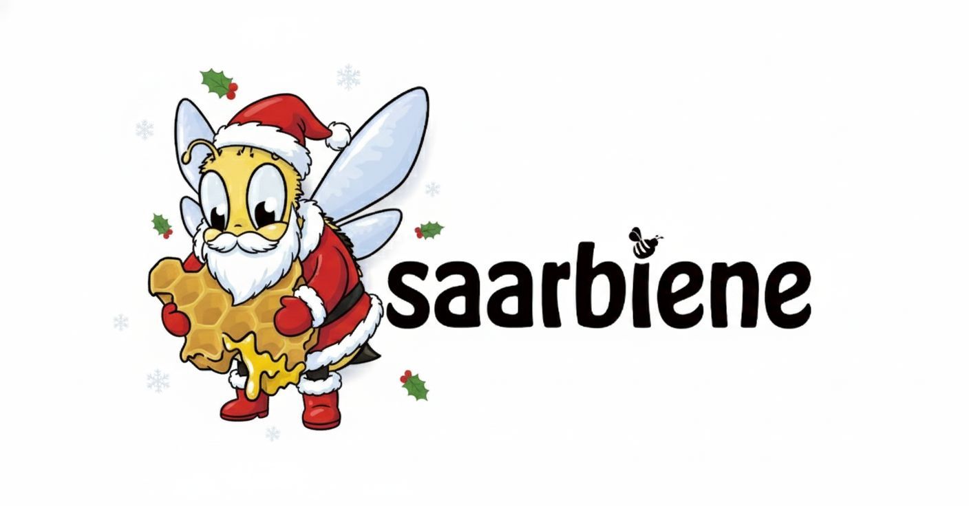 Weihnachtliche SaarBiene mit Honigwabe